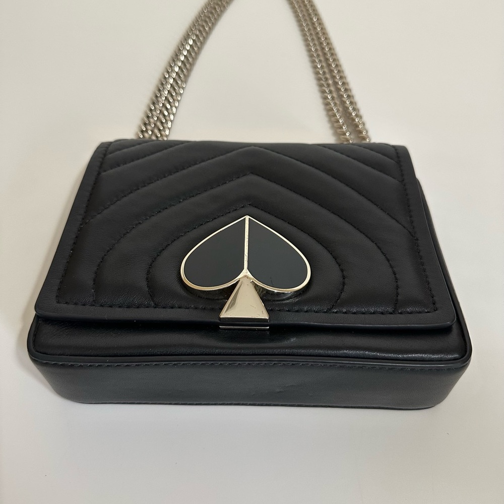 Kate Spade Black & Silver Quilted Leather Shoulder Bag